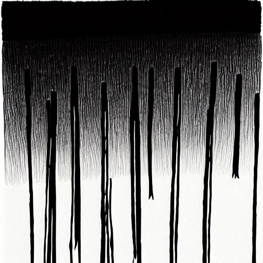 Image similar to zen reeds, ink art