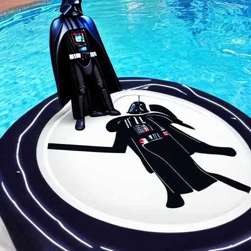 Image similar to Darth Vader in a pool