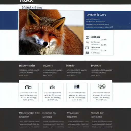 Image similar to web site home page template themed to foxes