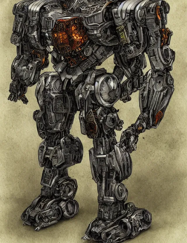 Image similar to cyborg mecha armor in the style of albrecht durer