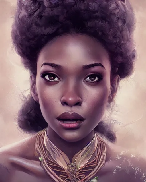 Prompt: princess tiana, hyper realistic face, beautiful eyes, fantasy art, in the style of greg rutkowski, intricate, hyper detailed, smooth