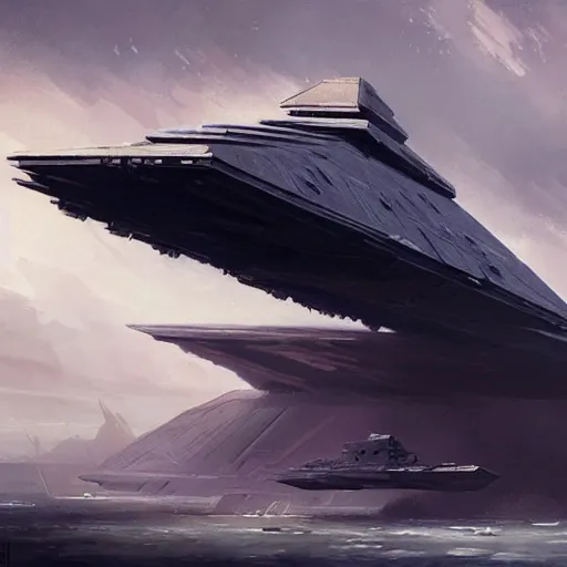 Image similar to concept art of an star destroyer by greg rutkowski