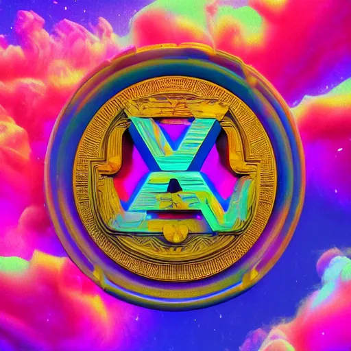 Image similar to a and w vaporwave logo, colorful, digital art, cosmic, 3 d high definition, trending on art station, photorealistic, high resolution, 8 k, octane, hyper detailed, insane details, intricate, elite, ornate, elegant trend, highly detailed and intricate, sharp focus, photography, unreal engine