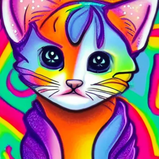 Image similar to An adorable kitten, by Lisa Frank