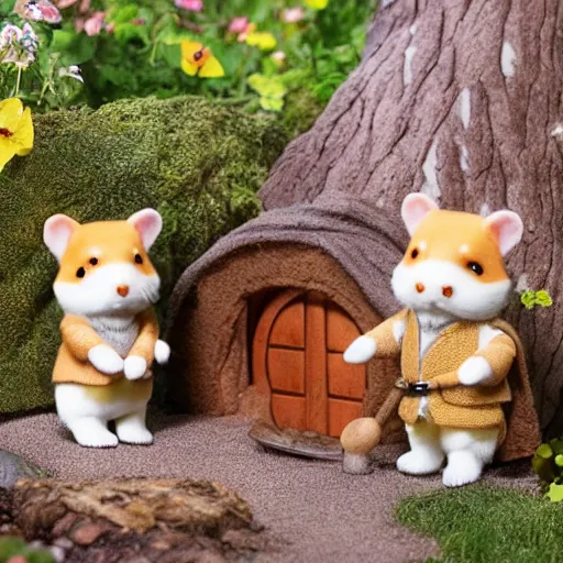 Image similar to lord of the rings calico critters in the shire