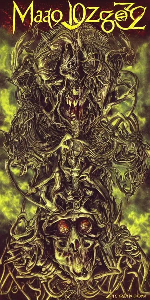 Prompt: mago de oz heavy metal gaboni album cover art