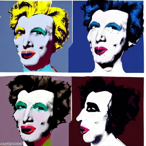 Image similar to andy warhol as marilyn manson