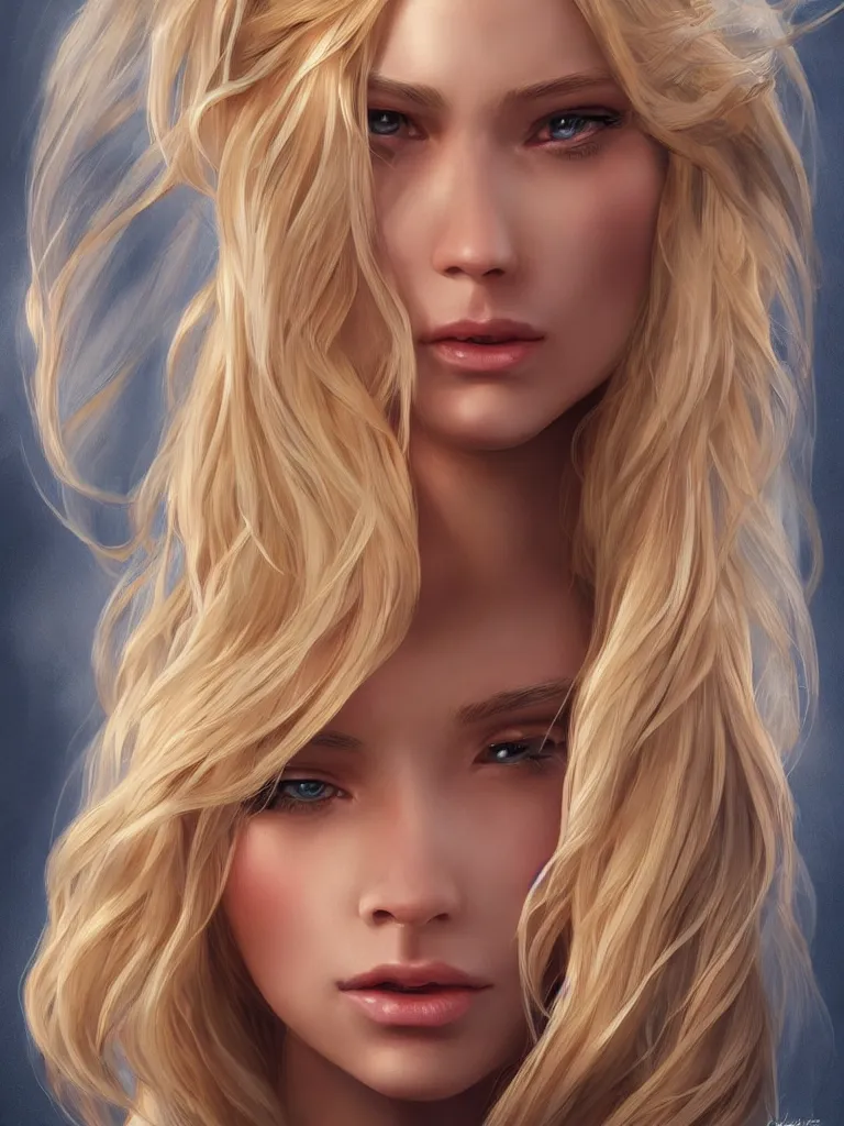 Prompt: a gorgeous female with long blonde hair in the style of stefan kostic, realistic, full body, sharp focus, 8 k high definition, insanely detailed, intricate, elegant, art by stanley lau and artgerm, floating embers