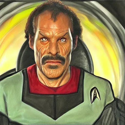 Image similar to captain sicko from star trek : deep space nine. realistic concept art painting,