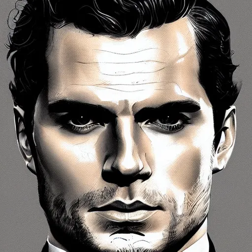 Image similar to henry cavill as james bond, portrait, highly detailed, digital painting, artstation, concept art, sharp focus, illustration, art , style of Walter Martin Baumhofer