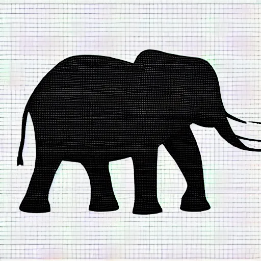 Prompt: A photo of an elephant, isometric view, white background