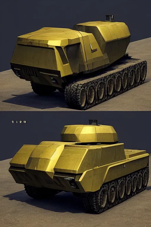 Image similar to “ cybertruck in war thunder game. front on, symmetrical. industrial design. good design award, innovative product concepts, most respected design, amazing depth, glowing, golden ratio, 3 d octane cycle unreal engine 5, volumetric lighting, cinematic lighting, cgstation artstation concept art ”