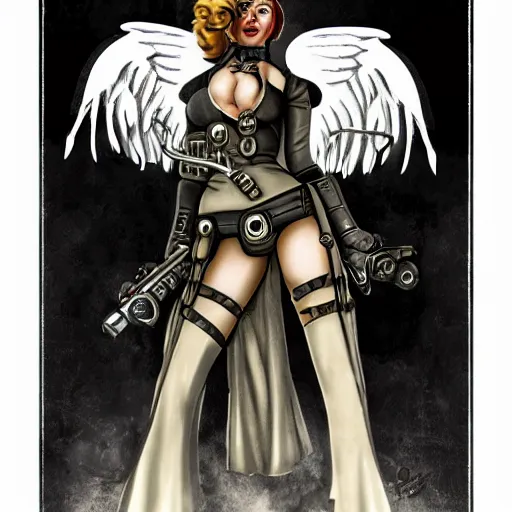 Image similar to dieselpunk angel