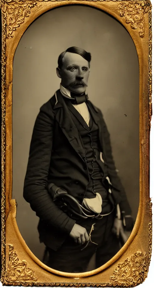 Prompt: a highly detailed digital collodion photograph, a portrait of a duke