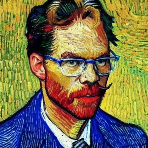 Image similar to edwin rutte in the style of vincent van gogh