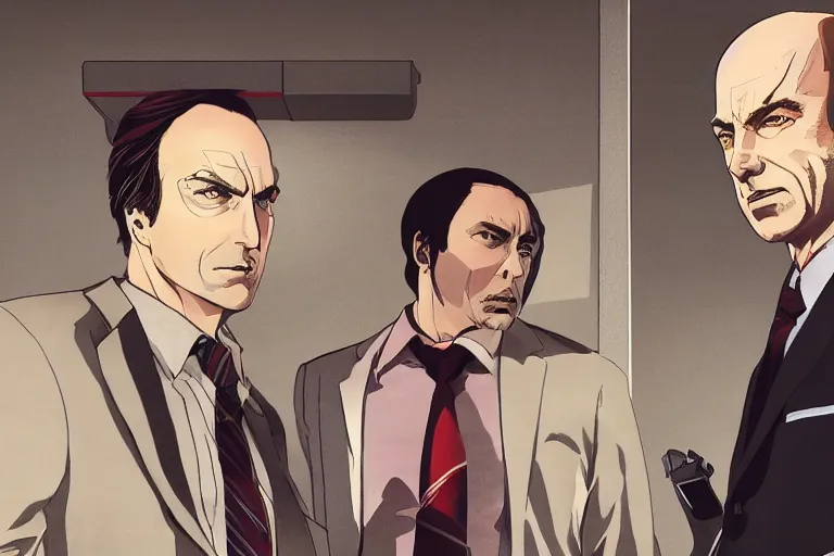 Image similar to better call saul illustration by shigenori soejima, jimmy mcgill and kim wexler