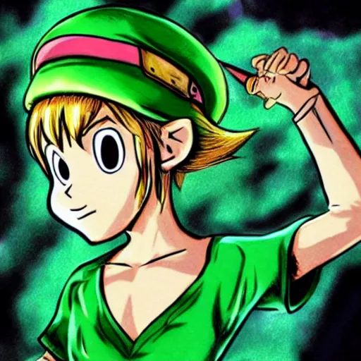 Image similar to saria from ocarina of time in one piece style