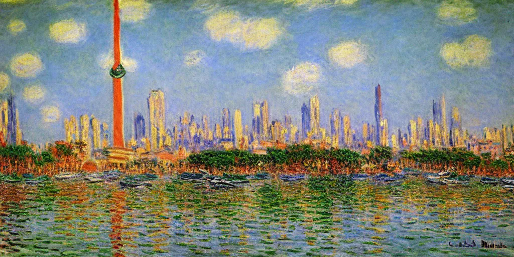 Image similar to São paulo painted by Claude Monet