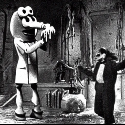 Image similar to film still of spongebob squarepants as frankenstein's monster in frankenstein ( 1 9 3 1 ), coming to life, nickelodeon spongebob cartoon