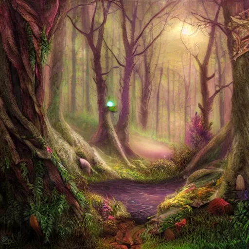 Image similar to Mystical forest, fantasy art