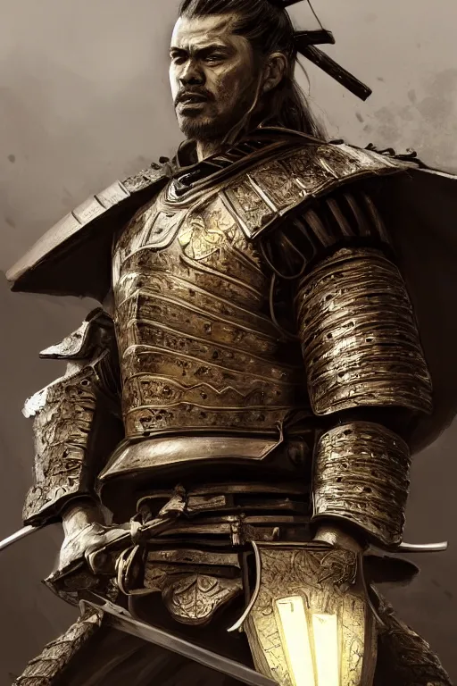 Image similar to portrait, portrait of a legendary Samurai in full armor, dramatic lighting, cinematic, establishing shot, extremly high detail, photo realistic, cinematic lighting, post processed, concept art, artstation, matte painting, style by eddie mendoza, raphael lacoste, alex ross