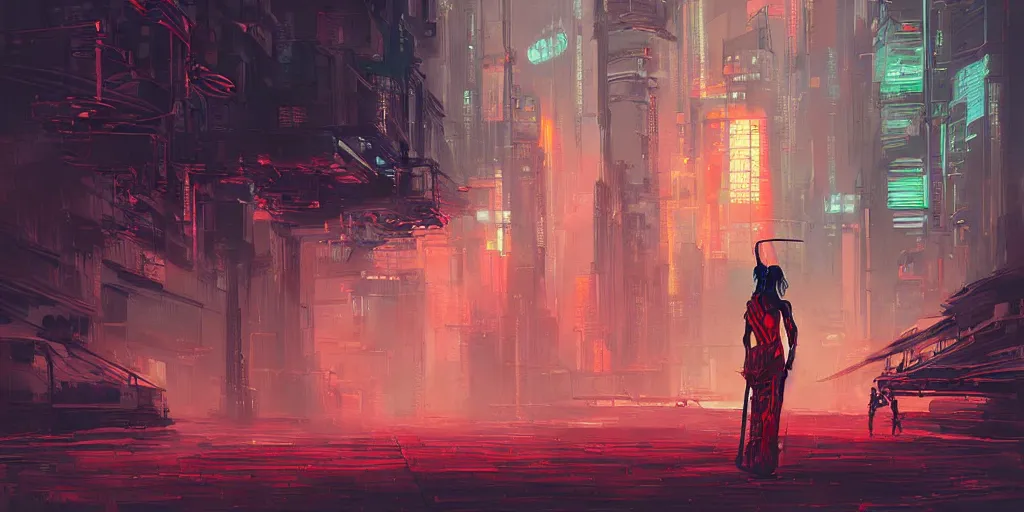 Image similar to nuclear atompunk cyberpunk samurai, fantasy art, art by alena aenami