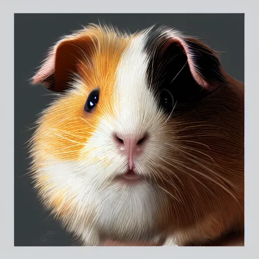 Image similar to guinea pig portrait heroic angelic realistic masterpiece artstation