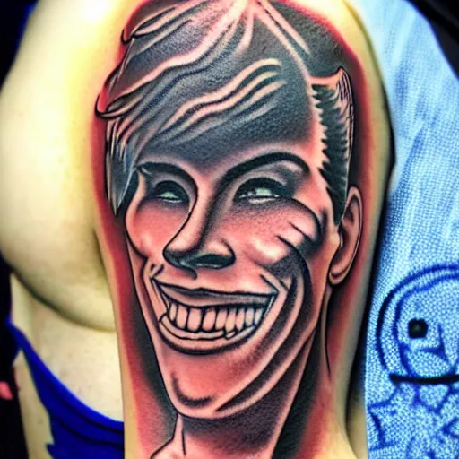 Image similar to a tattoo of jerma