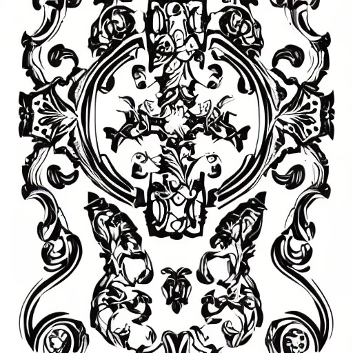 Image similar to a vector tattoo design in the style of victorian florid ornament.