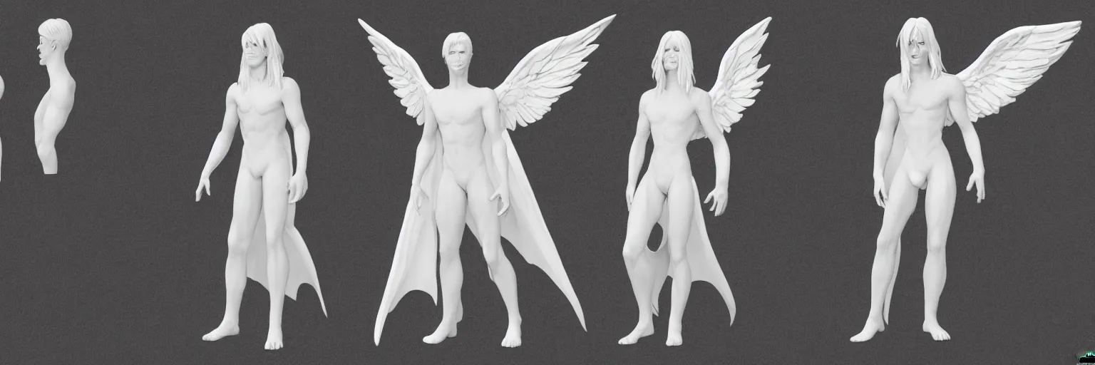 Image similar to pure white angel character study of male tori spelling, clear faces, screenwriter, introvert, outsider, geek, disturbed, emotional, character sheet, fine details, concept design, contrast, kim jung gi, pixar and da vinci, trending on artstation, 8 k, full body and head, turnaround, front view, back view, ultra wide angle