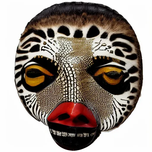 Image similar to a perfect centered mask of a shaman and a jaguar, 8 k,