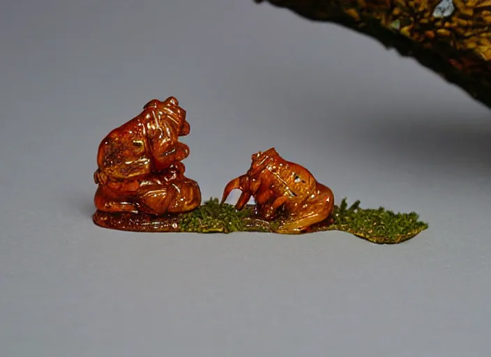 Image similar to tardigrade fairy foliage painting carved in amber by chiara bautista and norman rockwell and greg rutkowski weta studio