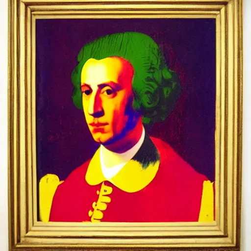 Prompt: the spanish dramatist lope de vega painted by warhol