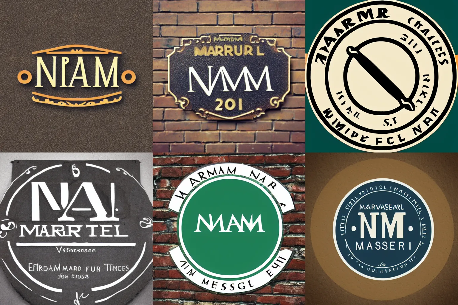 Image similar to narm museum logo, vintage,