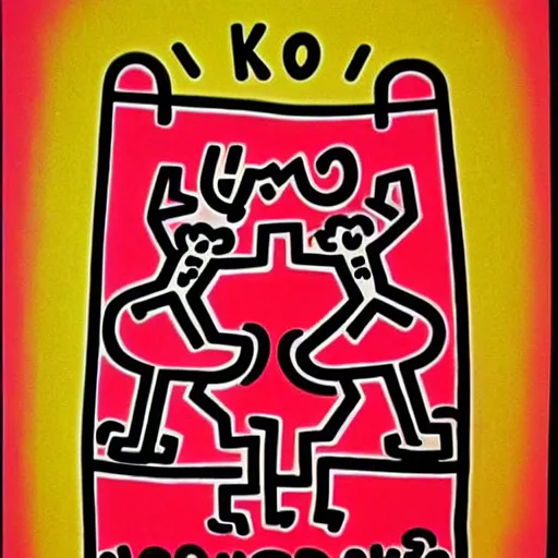 Prompt: Wedding card by Keith Haring