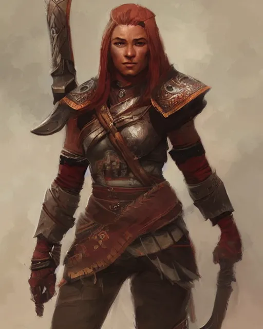 Image similar to the elder scrolls vi, charismatic rugged female redguard warrior portrait, illustration, rim light, top light, perfectly shaded, soft painting, art by krenz cushart and wenjun lin