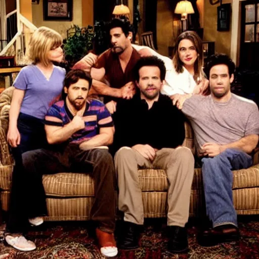 Image similar to the cast of its always sunny in philadelphia, in a scene of full house