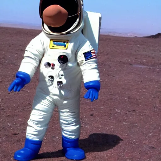 Image similar to Doug Funnie from Doug wearing an Astronaut's spacesuit