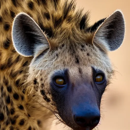 Image similar to close up portrait of a hyena drinking from the oasis