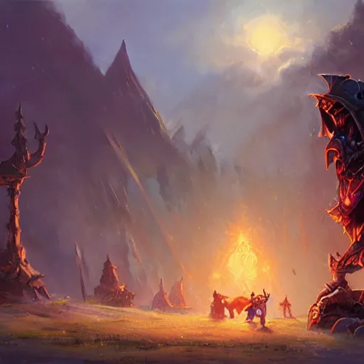 Image similar to world of warcraft, oil painting, by greg rutkowski