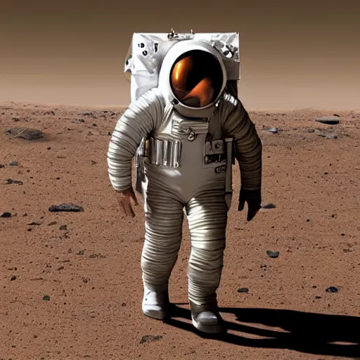 Prompt: an artist concept of the last man on mars in ultra high definition s - 1 2