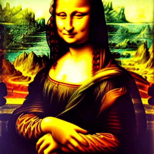 Prompt: a da vinci painting of the mona lisa