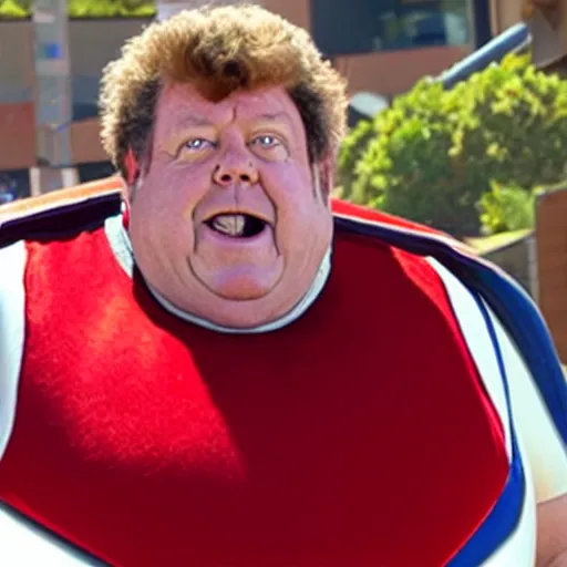 Image similar to George Wendt playing Doctor Robotnik, in the new action-movie Sonic, full-cosplay