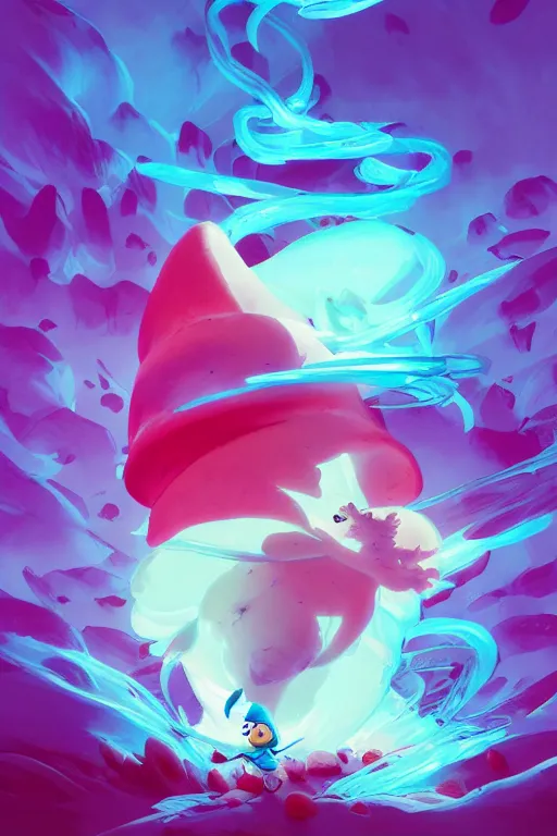 Image similar to smurf ghost creature animal sushi cristal very big eye roots cactus elemental flush of force nature micro world fluo fishscale, behance hd by jesper ejsing, by rhads, makoto shinkai and lois van baarle, ilya kuvshinov, rossdraws radiating a glowing aura global illumination ray tracing hdr