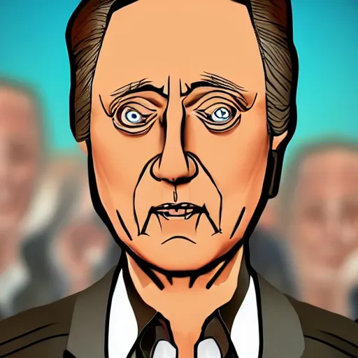 Image similar to christopher walken as a hanna barbara cartoon, trending on artstation