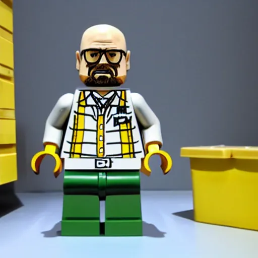 Prompt: lego model of Walter White from breaking bad