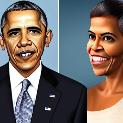 Prompt: genderbent Obama