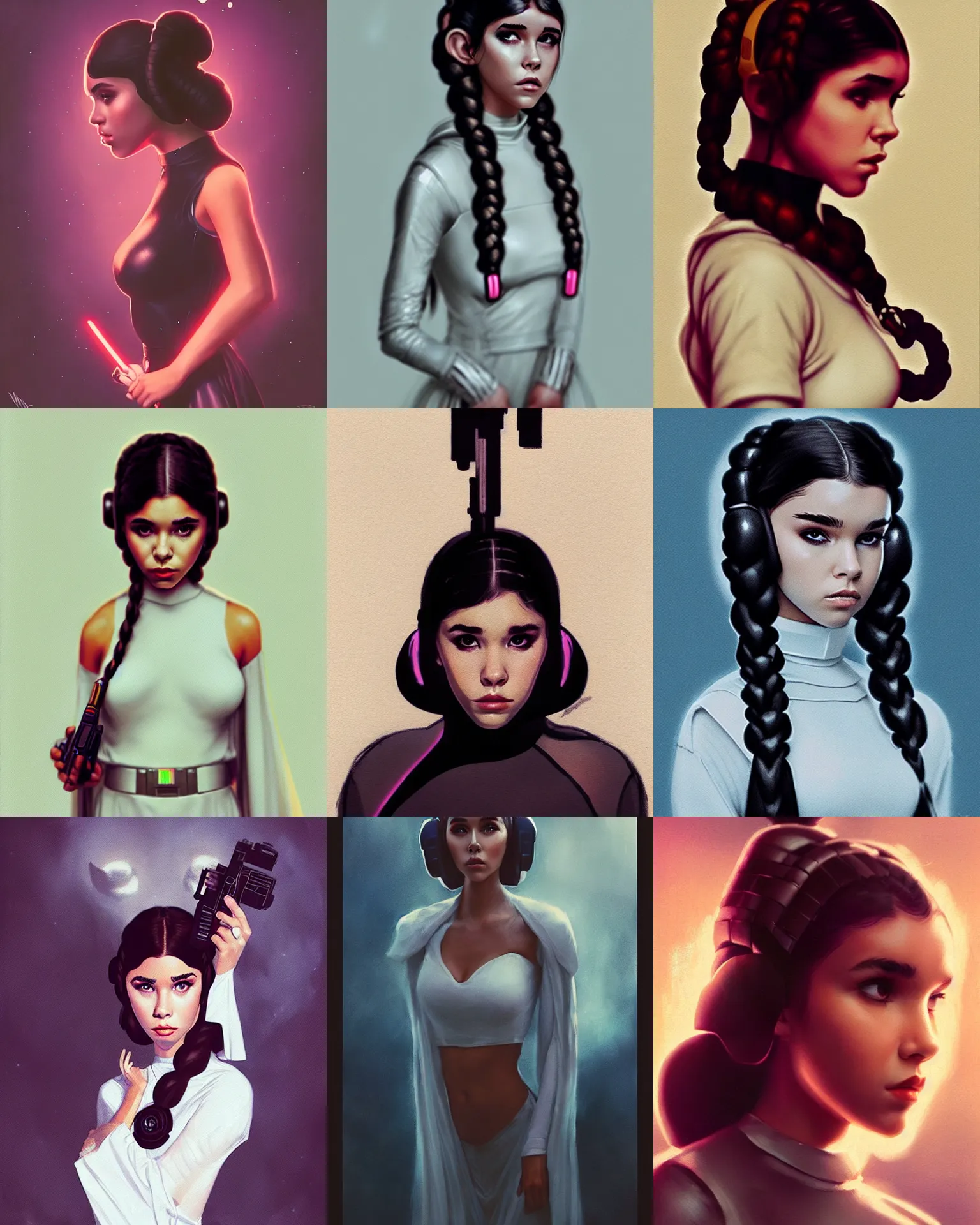 Prompt: madison beer : : young woman : : as princess leia by marvel : : by greg rutkowski, wlop, vsco : :