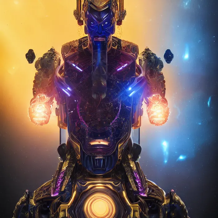 Image similar to portrait of Hugo Weaving as Galactus. intricate abstract. intricate artwork. octane render, trending on artstation, DeviantArt, captura, very coherent symmetrical artwork. cinematic, hyper realism, high detail, octane render, 8k, iridescent accents