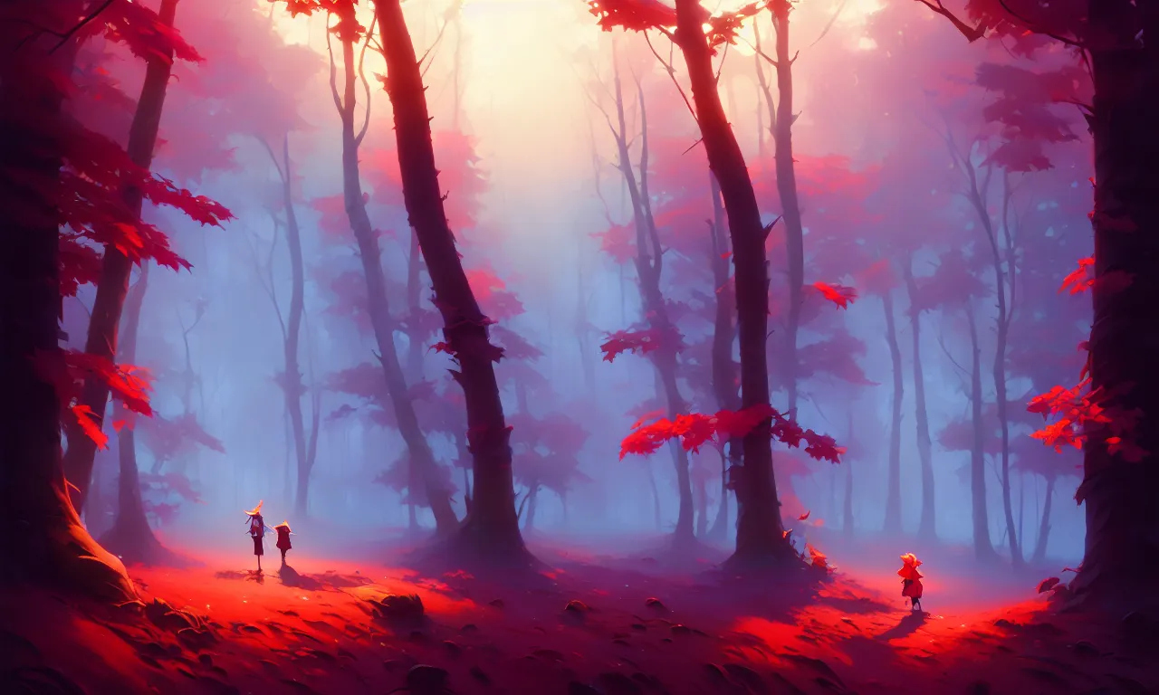 Prompt: Dark forest, Colored Berries, behance hd by Jesper Ejsing, by RHADS, Makoto Shinkai and Lois van baarle, ilya kuvshinov, rossdraws global illumination